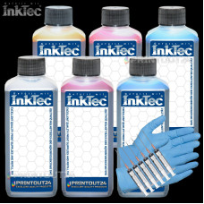 6x100ml InkTec® Tinte refill ink für HP 84XL C5016 C9424 C9425 C9427 C9428 C9429