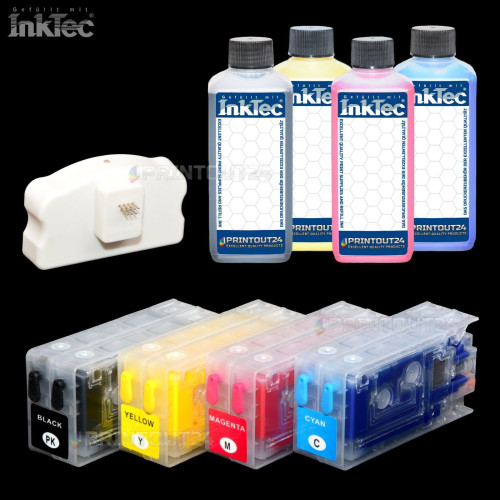 Resetter Nachfüll Tinte CISS Patrone refill ink cartridge für SJIC22P K Y M C XL