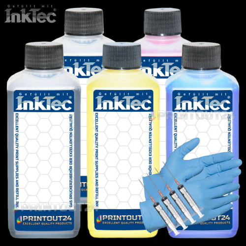 5 x 100 ml InkTec® Pigment Tinte CISS refill ink set für HP 903XL 907XL BK Y M C