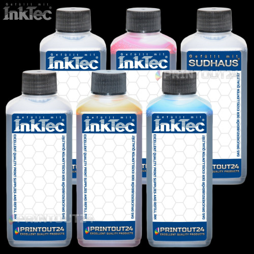 6x100ml InkTec® Tinte refill ink für PGI-570BK CLI-571BK CLI-571GY Grey Grau GY
