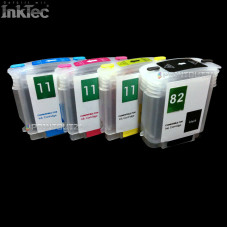 CISS Patronen InkTec® Tinte ink für HP 82 11XL C4836 C4837 C4838 DesignJet 111