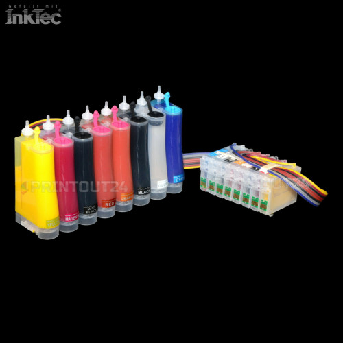 Befüllbare CISS InkTec® Pigment Tinte ink für Epson SureColor SC-P400 XL NON OE