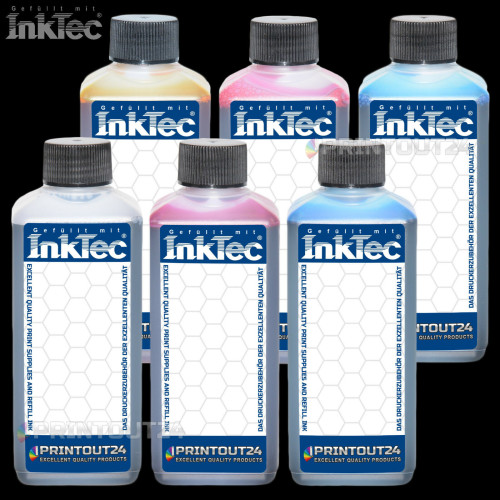 6 x 100ml InkTec® ink refill ink set for Epson L800 L801 L805 L810 L850 L1800