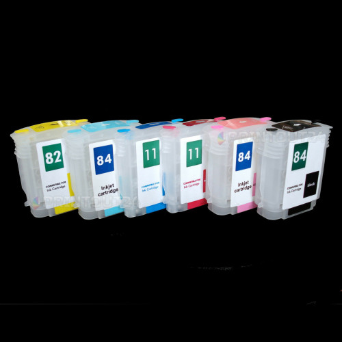 Refillable quick fill In refill for HP 84 11 82 XL printer cartridges