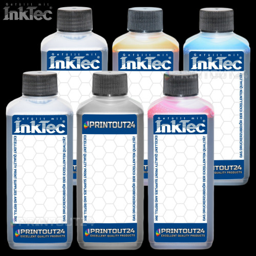 6 x 1 liter InkTec® ink Quick Fill in CISS refill continuous ink kit for HP 764