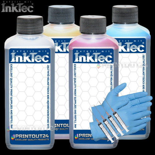 4x100ml InkTec® Tinte CISS refill Ink für HP 82 11 BK C Y M DesignJet 111 CH565A