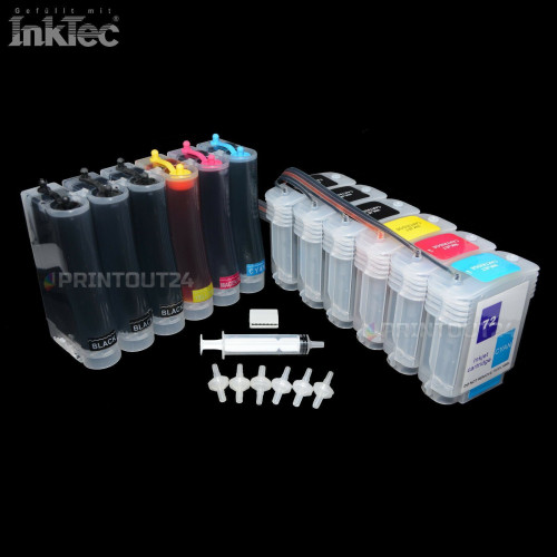 CISS refillable printer cartridges continuous ink for HP 72XL 72