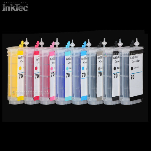 Nachfüllpatrone Refillset Tinte refill ink für HP 70XL PK MK Y LG M LM C LC XL
