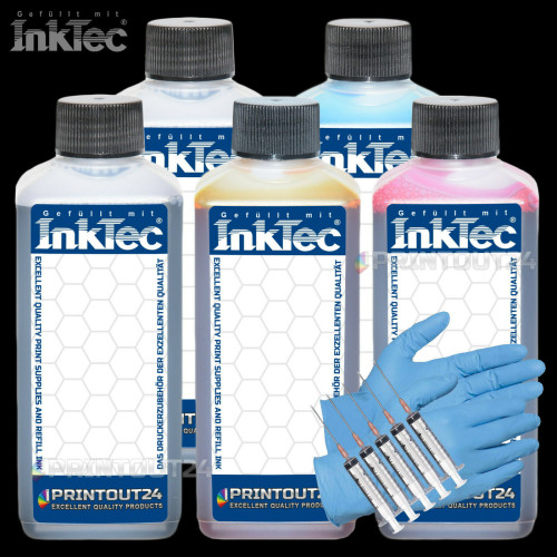 5 x 250ml InkTec® ink refill ink set for Epson EcoTank T6641 T6642 T6643 T6644