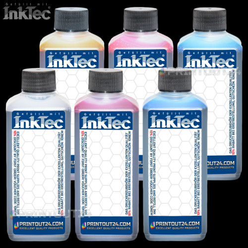6 x 250ml InkTec® CISS refill DYE ink refill ink set for Epson Stylus Photo