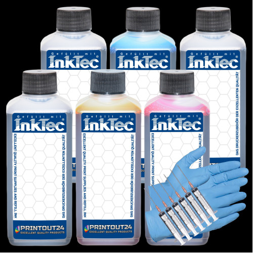 6 x 100ml InkTec® Tinte Quick Fill in CISS refill ink set kit für HP 72XL HP72